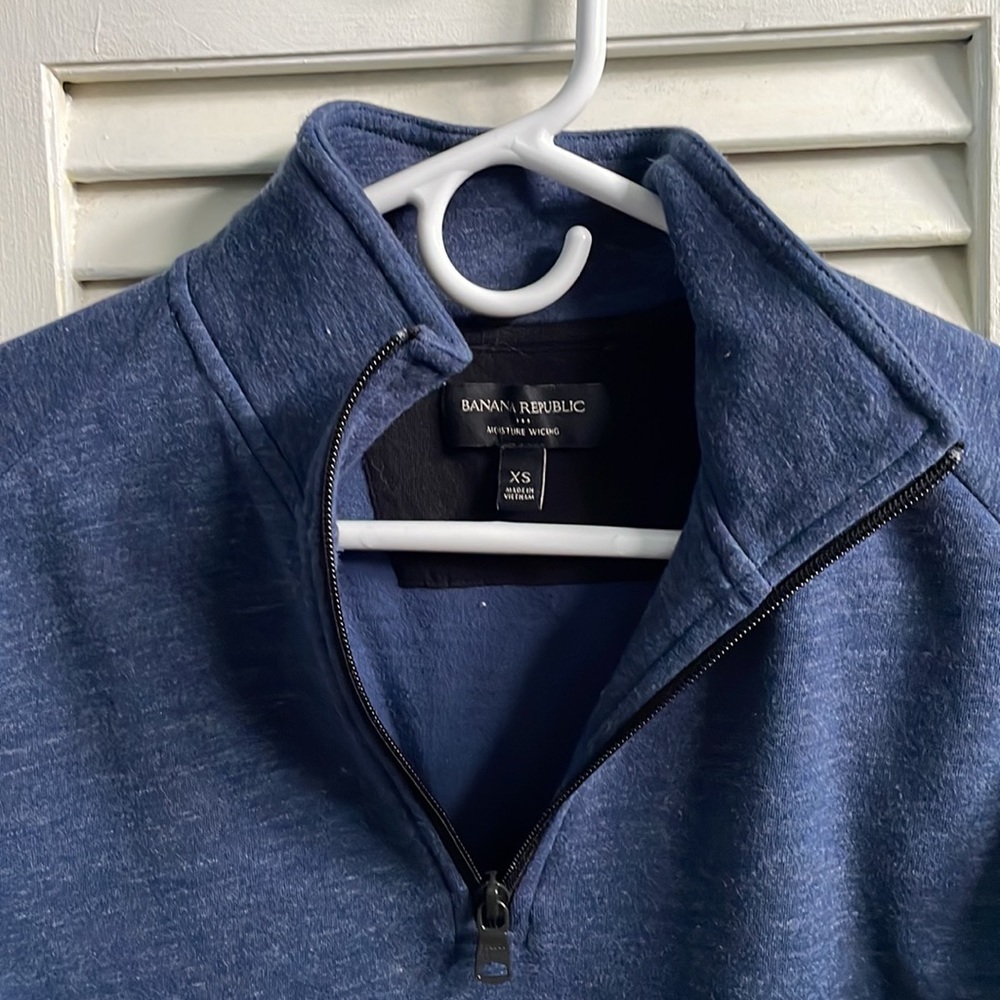 Banana Republic Quarter Zip Fleece, Men’s, Blue, Extra Small